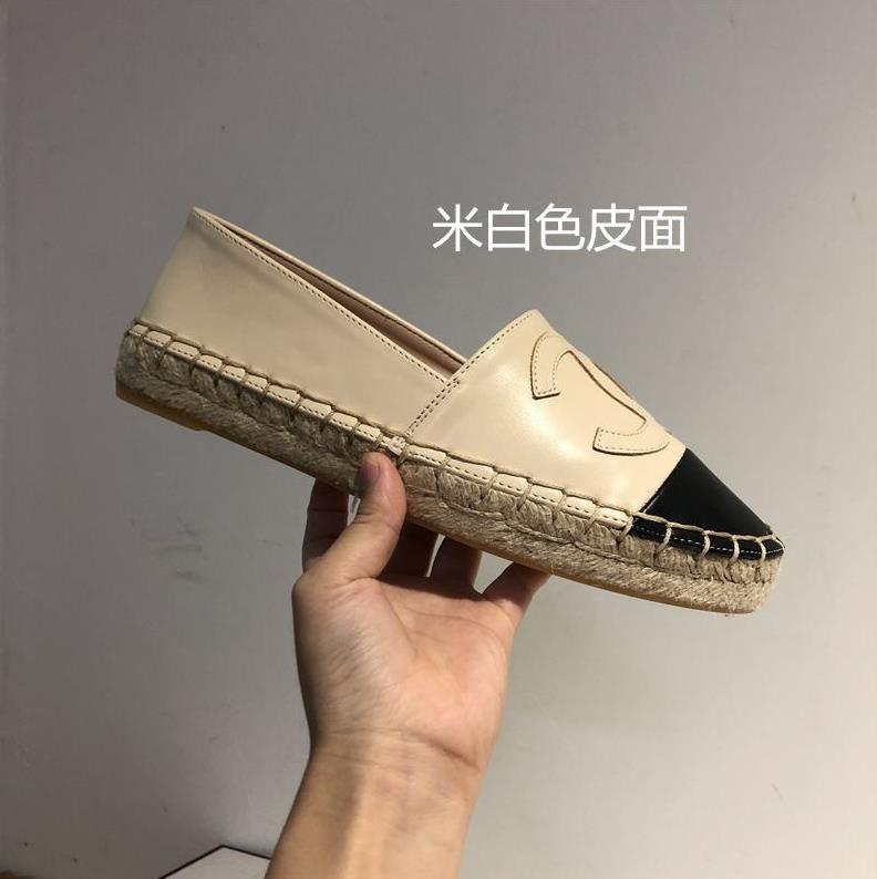 2025 Luxury designer Shoes Top Fashion Denim Sapatos Espadrilles Straw Fisherman Flat Heels Shoe Lazy Zapatos Mujer Casual Cartoon Linen Size 35-42
