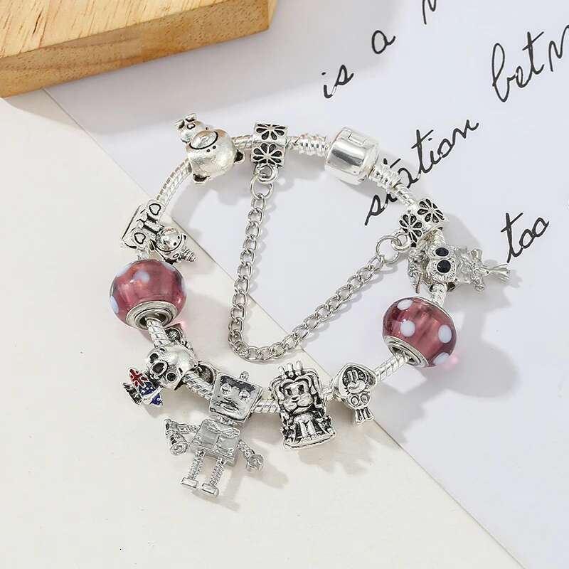High Quality Lion King Beads Charm Bracelets With Silver Plated Cartoon Style Brand Bracelet Bangles For Women Kids Jewelry Gift