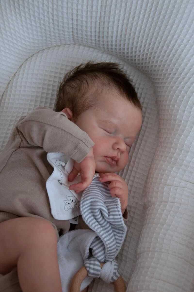 NPK 19 inch all silicone vinyl regenerated doll newborn baby size loud boy doll 3D skin high-quality gift W250320