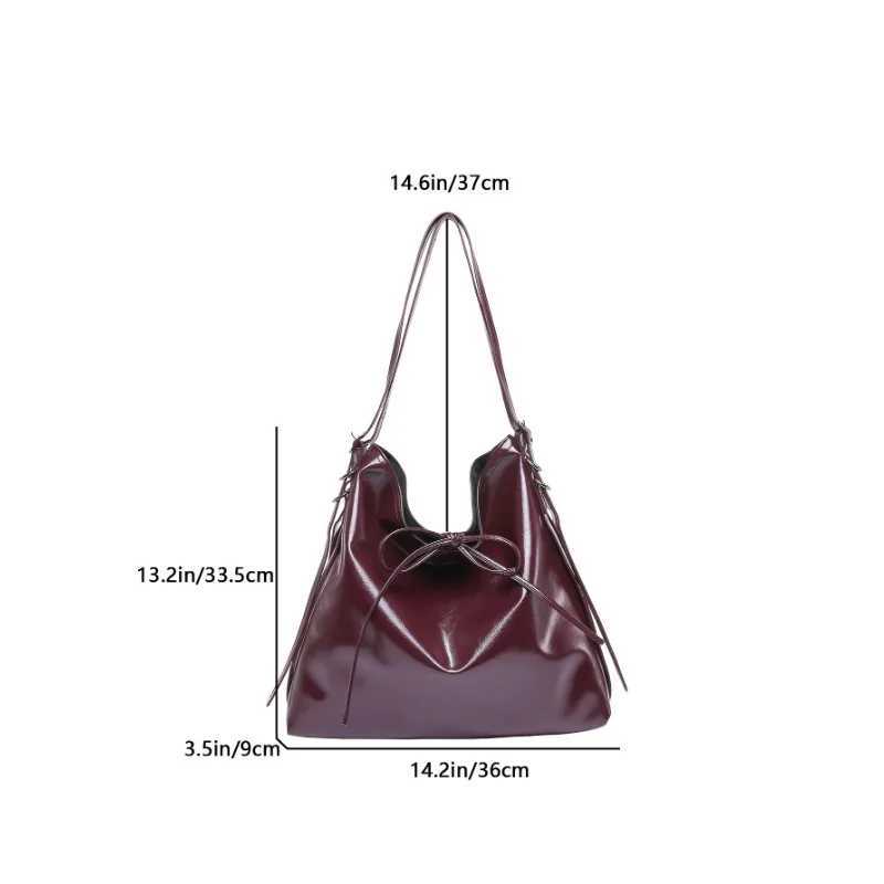 Fashionable Soild Color Large Capcity Shoulder Bag Vintage PU Leather Womens Minimalist Luxury Commute Crossbody Bag Y250319