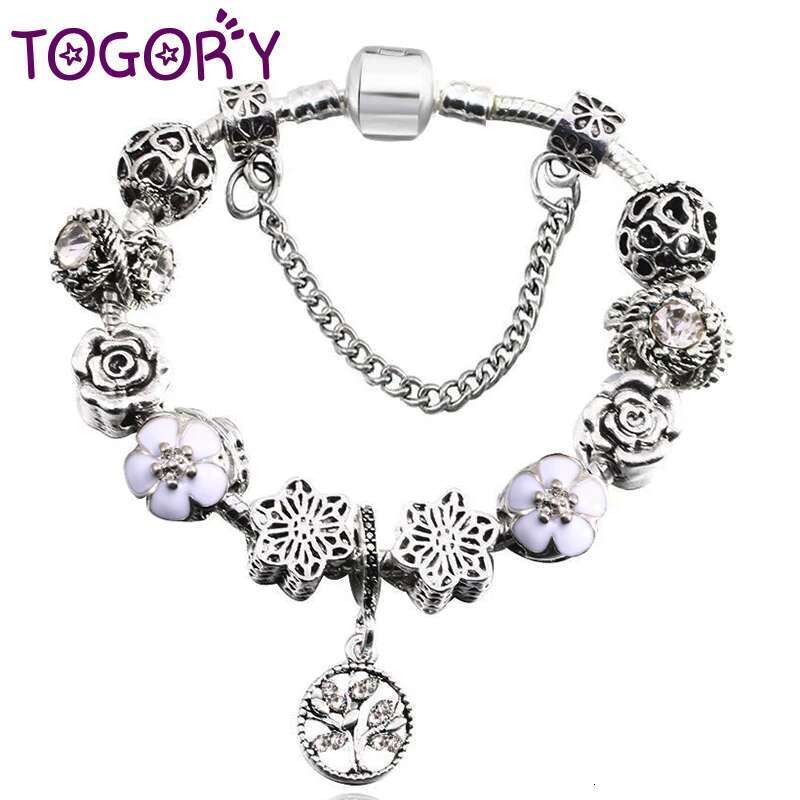 High Quality Charm Bracelets For Women With Spring Flower Beads Bracelets Valentine's Day Jewelry Gift Special Offer
