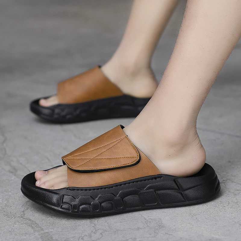 From 2025 Men Beach Sandals Slippers Outdoor Design Soft Sole Slides Men Casual Shoes Flip-flops He Slippers Sandals Y250320