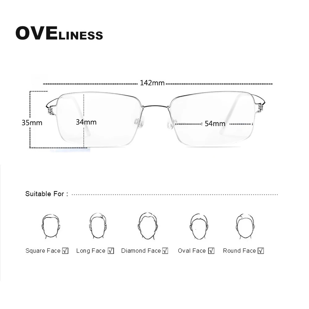Pure Rim Square Glasses Frame Men Eyeglasses frames Women er Screwless Korean Eyewear Spectacles 250228