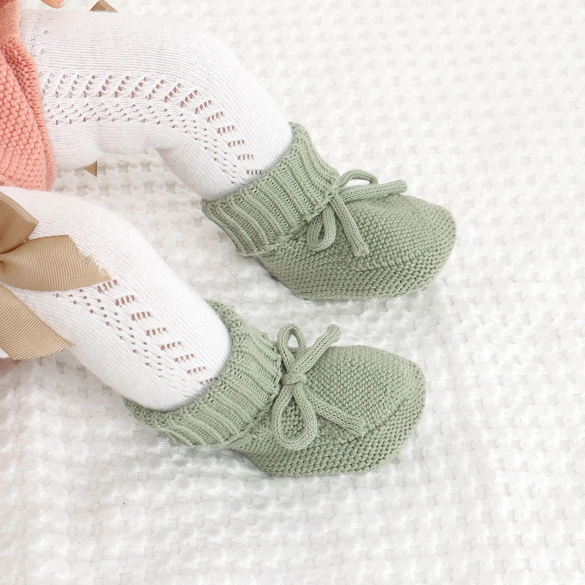 Baby First Walkers Breathable Anti-slip Knitted born Infant Boys Girls Solid Booties Prewalkers 0-18m Toddler Unisex Footwear 250319