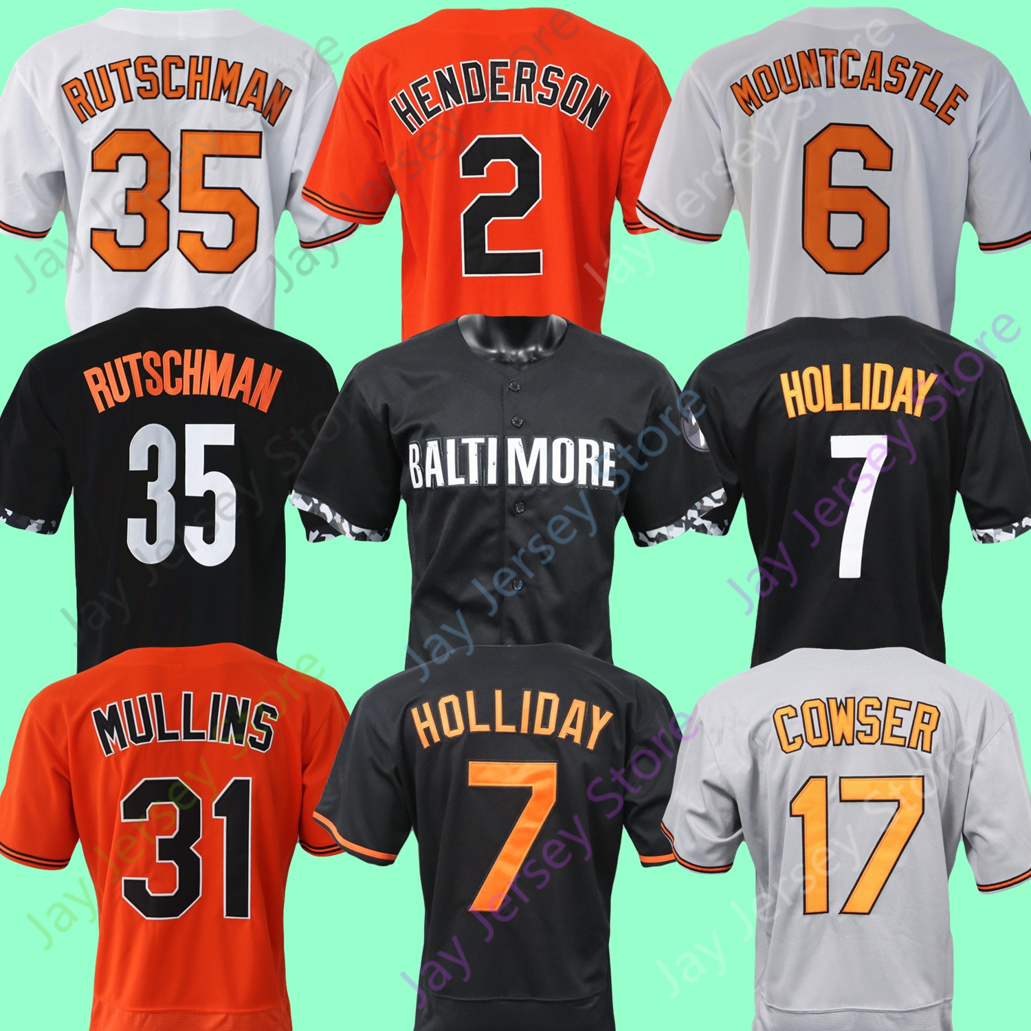 Baseball Jersey Adley Rutschman Gunnar Henderson Jackson Holliday Cal Ripken Bautista Murray Cowser Rodriguez Westburg Sanchez Mountcastle Cano Urias