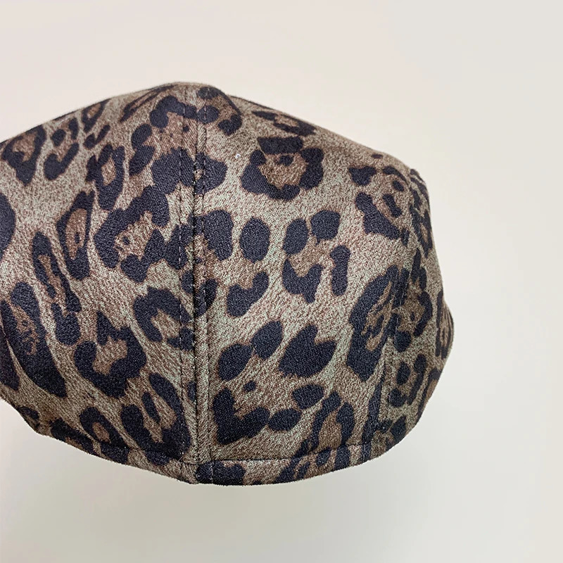Niche Y2K Leopard Print Visors Hats Women Warm Casual Sunshade Peaked Caps Versatile Outdoor Fashion Retro Hip Hop Street 250320