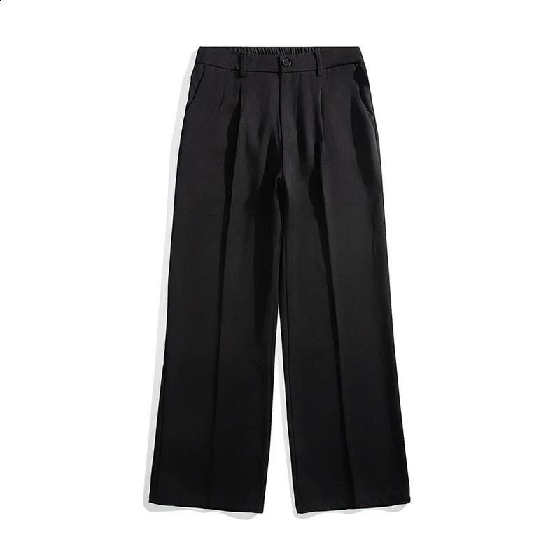Mens straight pants thin mens black comfortable summer casual streetwear loose Trouser Japan 5XL fashion 250317