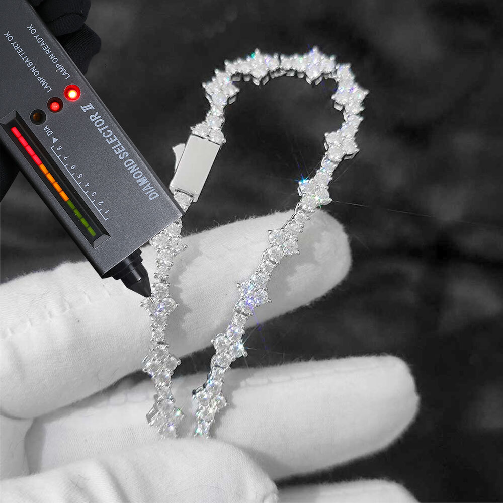 Wholesale GRA Certified Fine Jewelry 925 Silver Tennis Chain Bracelet Round Cut VVS Moissanite Diamond Tennis Bracelet For Women