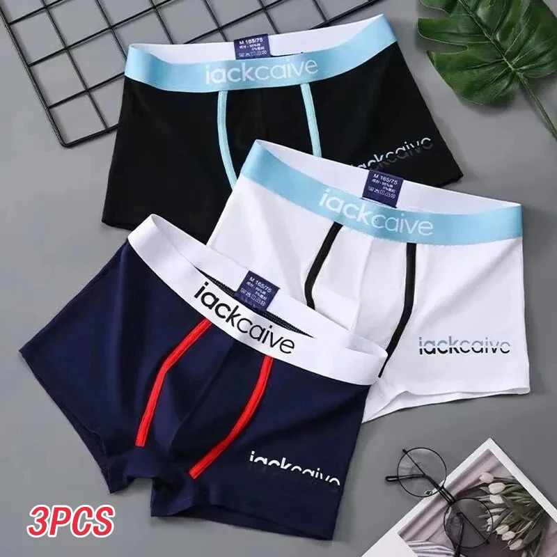 3 pieces of mens underwear cotton breathable boxer printed comfortable shorts M3XL 250320