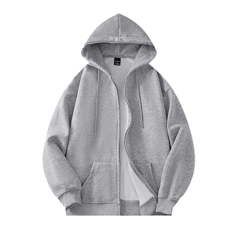 Basic Solid Hooded Sweatshirt Jackets Zip Up Hoodie Loose Fit Unisex Outwear Sports Casual Hoodies 250320Z