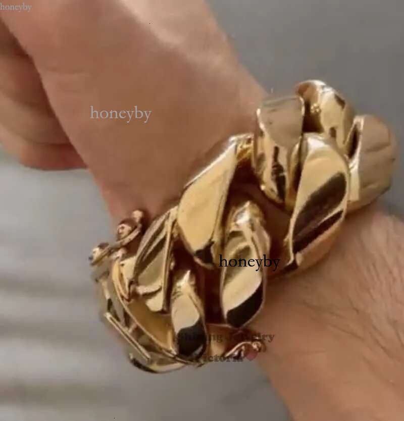 New Arrival 28mm 520g 9.5 Custom Made Hip Hop Jewelry Real 14k Plating 999 Solid Sier Gold Cuban Bracelet