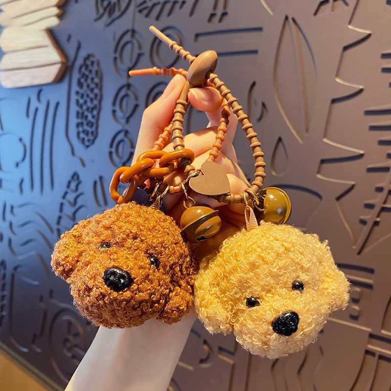 New plush teddy dog pendant keychain suitable for women girls car keychains pocket charm DIY accessories couple giftsXJ250319