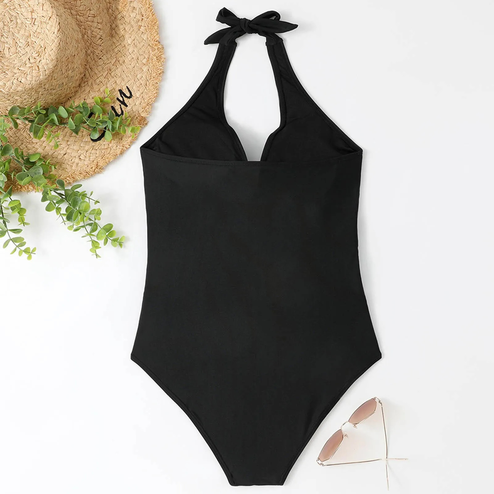 Deep V Neck One Piece Swimsuit Women Swimwear Bathing Suit Control Tummy Ruched Swimsuits Female Beachwear One Piece Swimsuit 250319