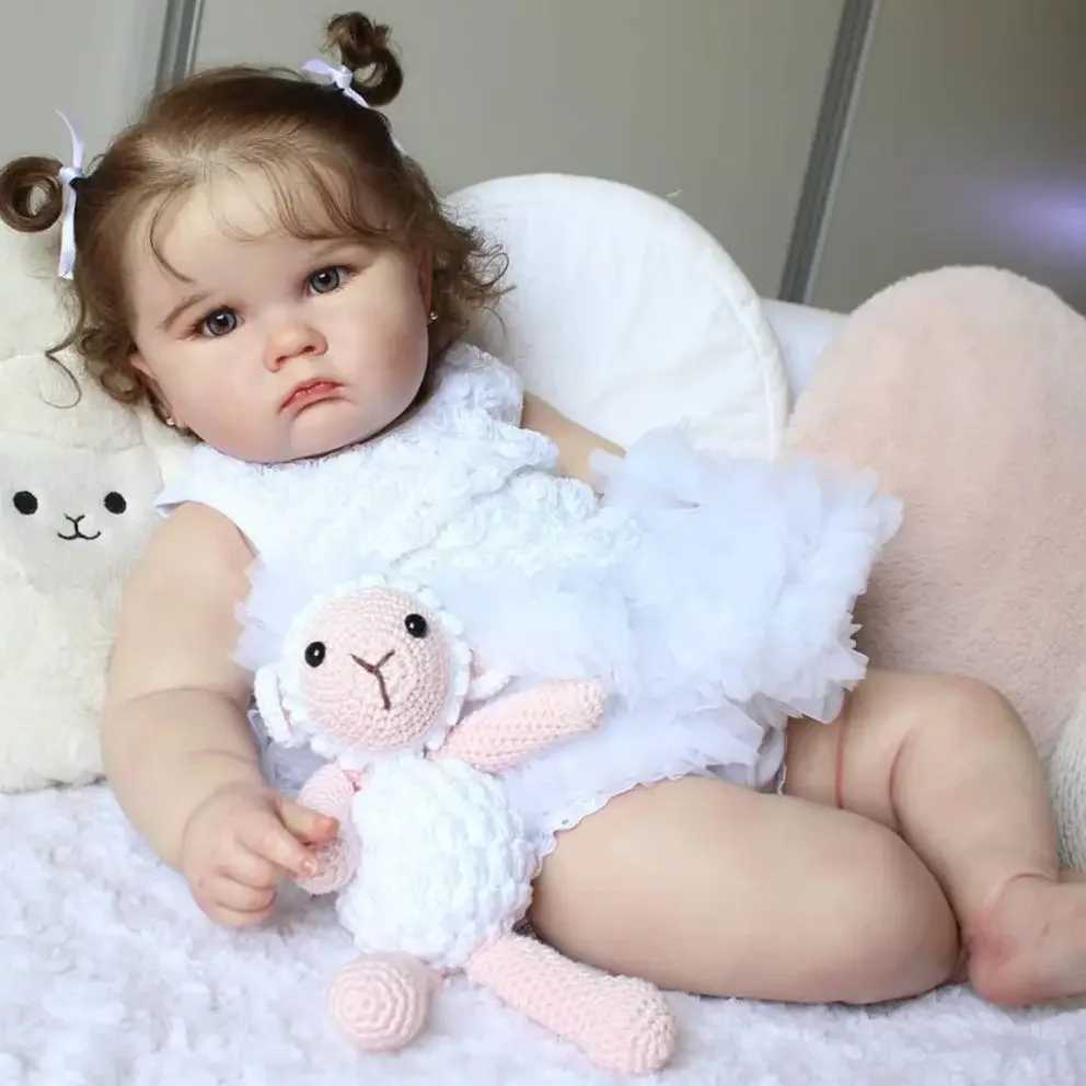 BZDOLL Realistic 60cm 24 inch soft silicone regenerated baby doll with 3D spray painted skin and handmade Vascular Vein for girls birthday gift W25032