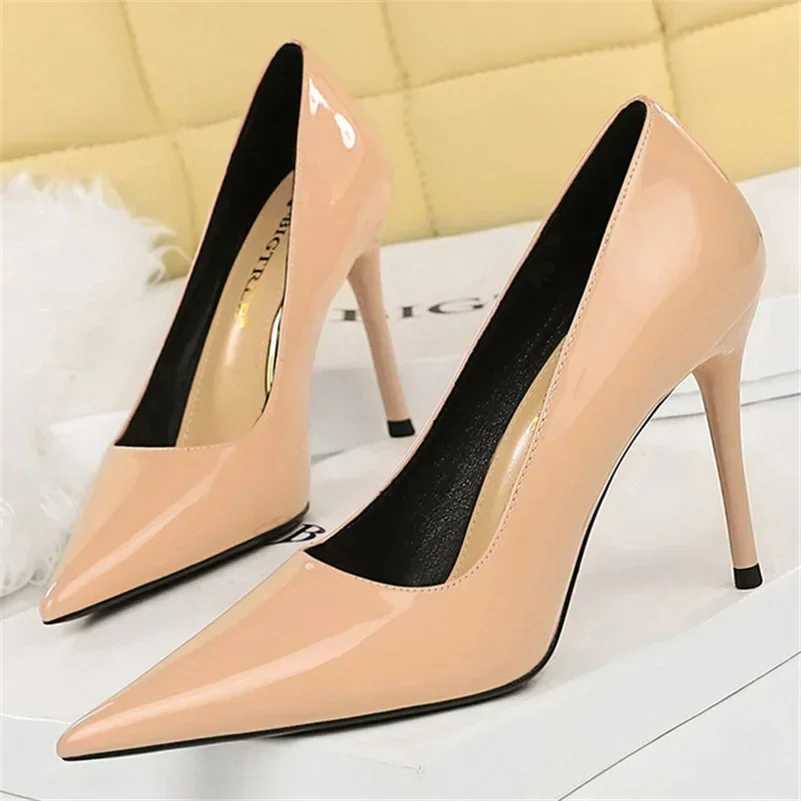 Wen fetish 10cm high H nude pump wedding bride high-heeled shoes wedding sexy wine red H womens scarf party shoes Y250319