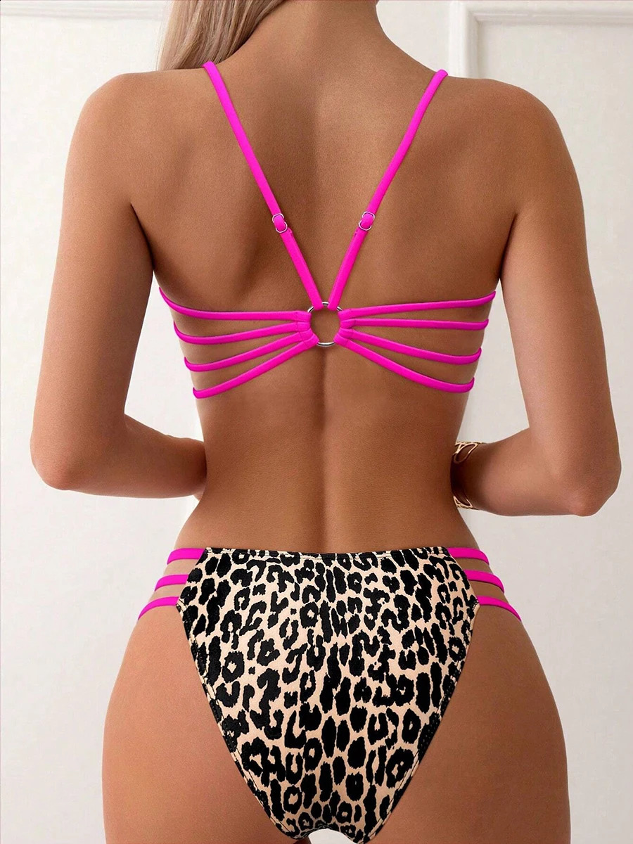 Sexy Leopard Micro Bikini Womens Swimsuit Womens Swimsuit High Waist Bikini Set 250314