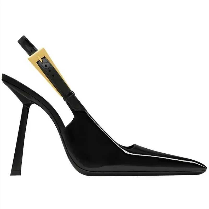 Pointed Stiletto H Wen Pumps Patent Leather 2024 Summer Designer My Sandals Elegant and Sexy Y250319