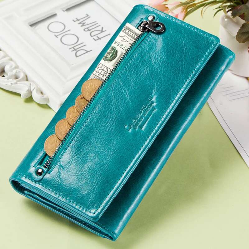 Unisex Man Genuine Leather Women Long Purse Female Clutches Money Wallets Brand Design Handbag For Cell Phone Card Holder Wallet