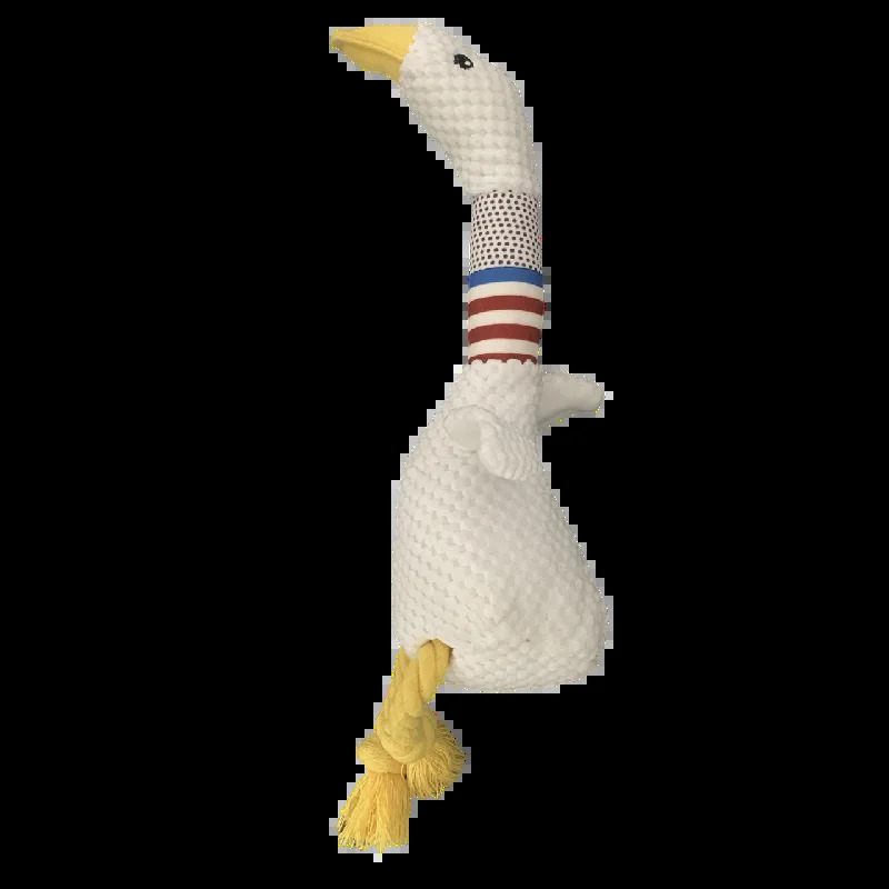 Pet Dog Plush Sound Toy White Goose Feather Velvet Bite Resistant Long necked Duck Supplies Interactive 250320