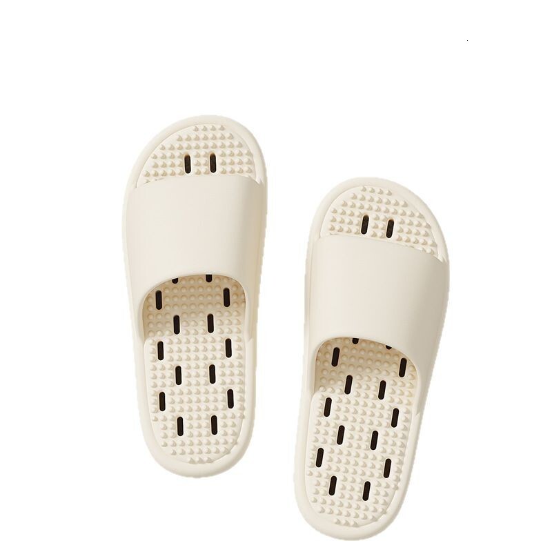 Buy get 1 free bathroom shower women, summer indoor home soft sole massage couples, leaking slippers for men