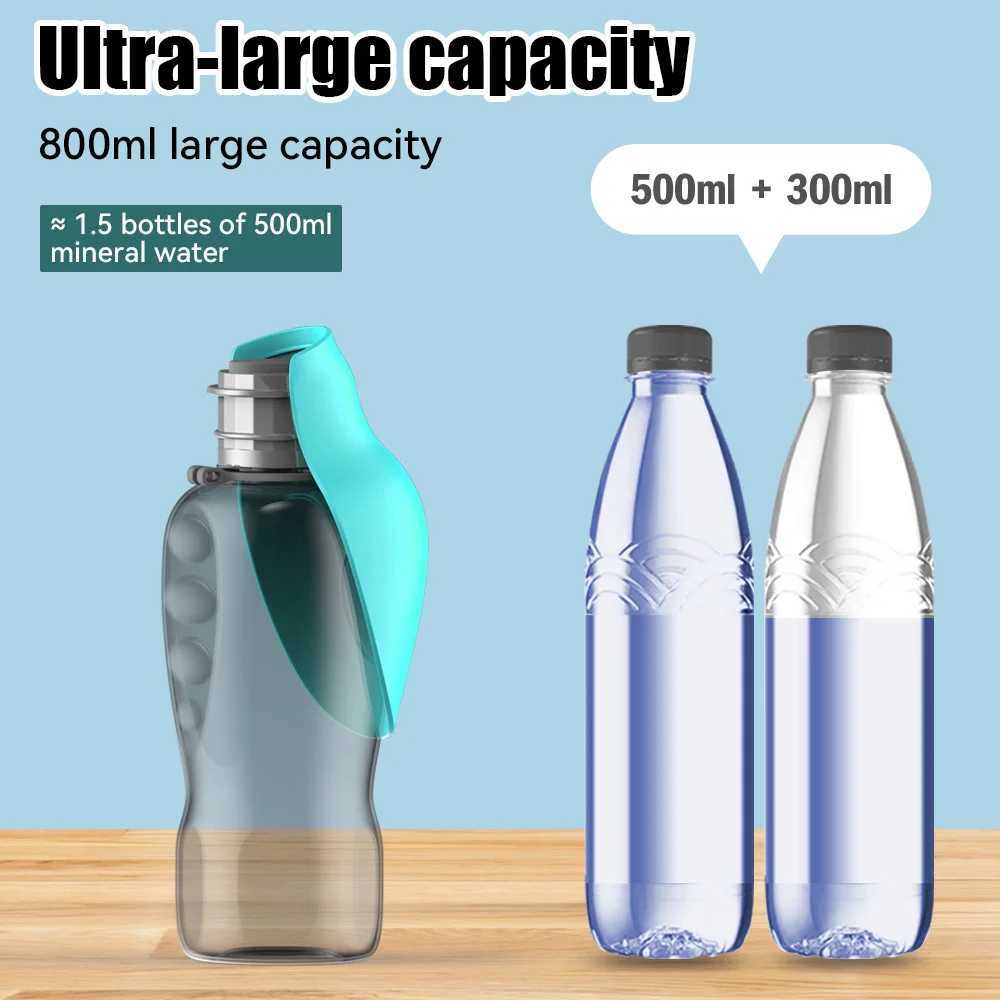800ml portable dog water bottle suitable for small medium large dogs outdoor travel beverage bowls small dogs cat feeders pet Labrador accessories Y25