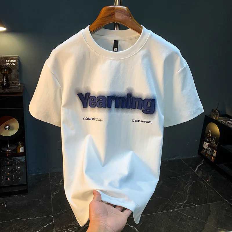 Summer Short sleeved Mens T-shirt 2025 Fashion Brand Embroidered Printed Casual TopT250319