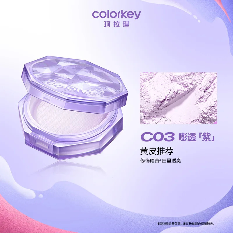 Colorkey Small Mist Mirror Loose Powder Oil Control Long-lasting Waterproof Sweatproof Soft Focus Setting Powder Cosmetic 250319