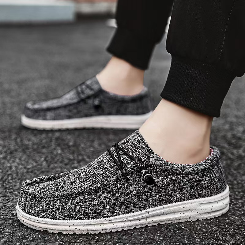 Men's new fall linen canvas shoes men's labor security work slip-on loafers