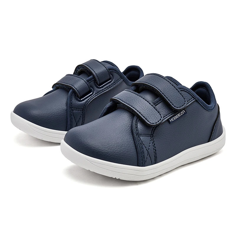 HOBIBEAR Childrens Barefoot Shoes SmallLargeChildrens Wide Toe Minimum Sports Lightweight Hook and Loop Artificial Leather 250319
