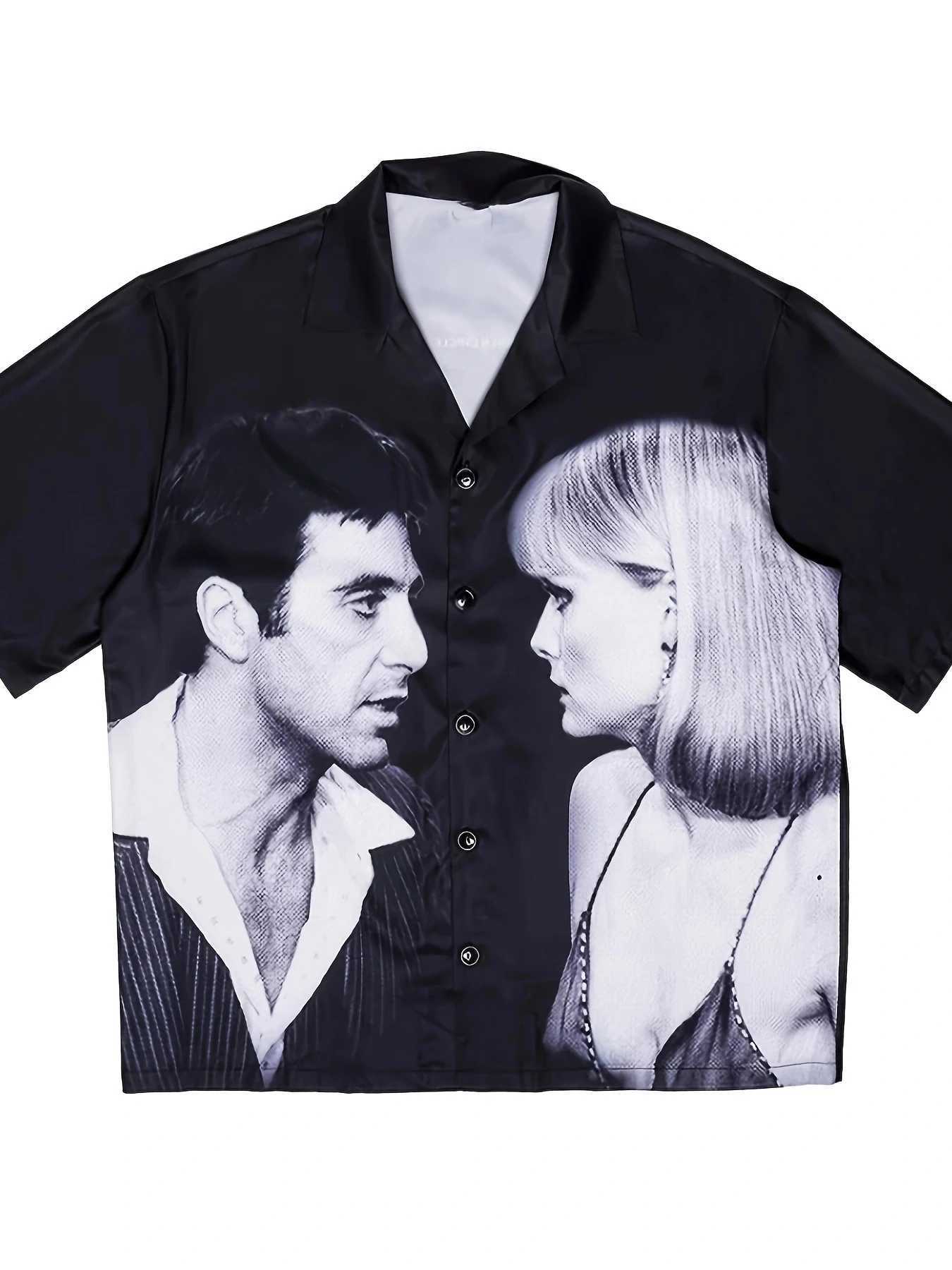 You and I have selected the summer hot selling loose plus size printed mens shirt M250320