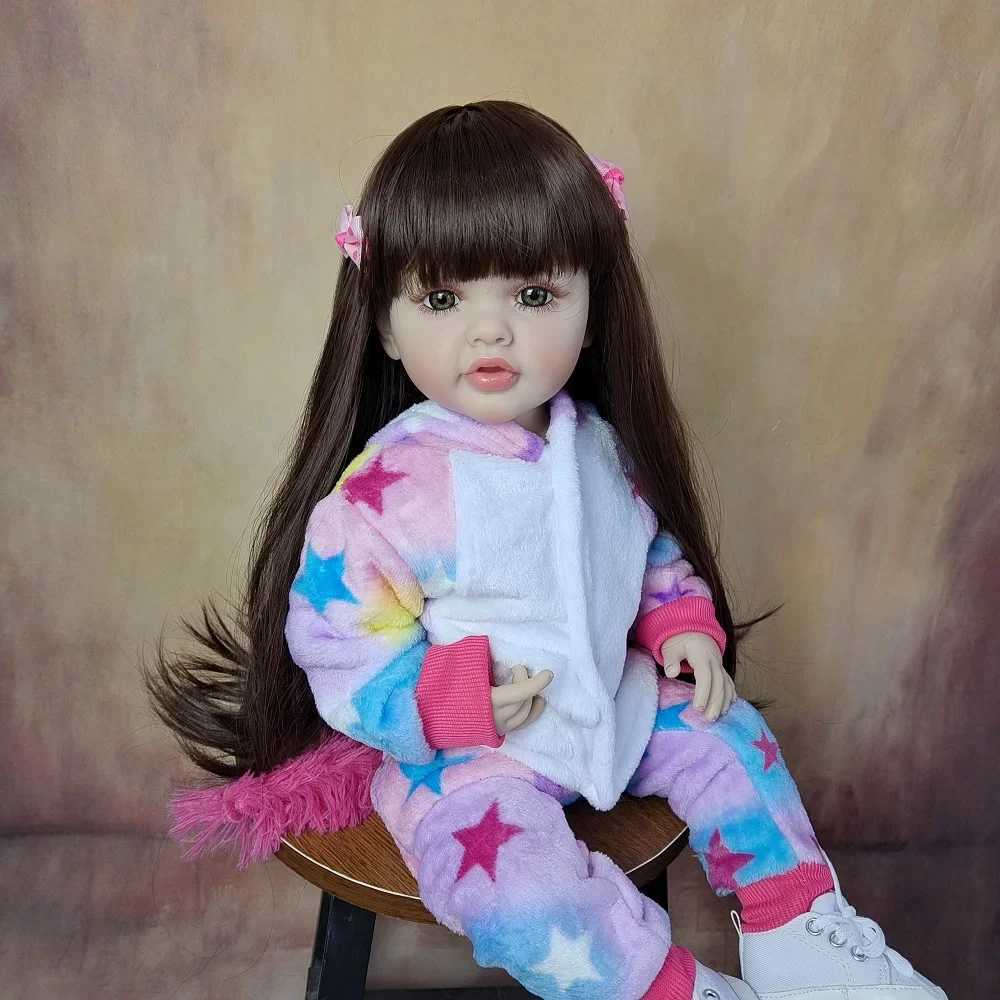 BZDOLL Lifelike 55cm 22 inch Regenerated Baby Girl Doll with Full Soft Silicone Body Live Newborn Princess Baby Birthday Gift W250320