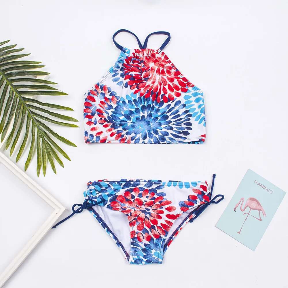 Multi color children's girls' children's bikini set 2025 girls' children's swimsuit summer swimsuit baby children's biki