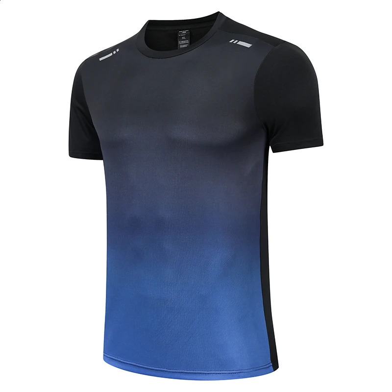 Summer men gradually color fast-drying short-sleeved shorts reflective sports suit teenagers leisure running fitness relaxed set 250319