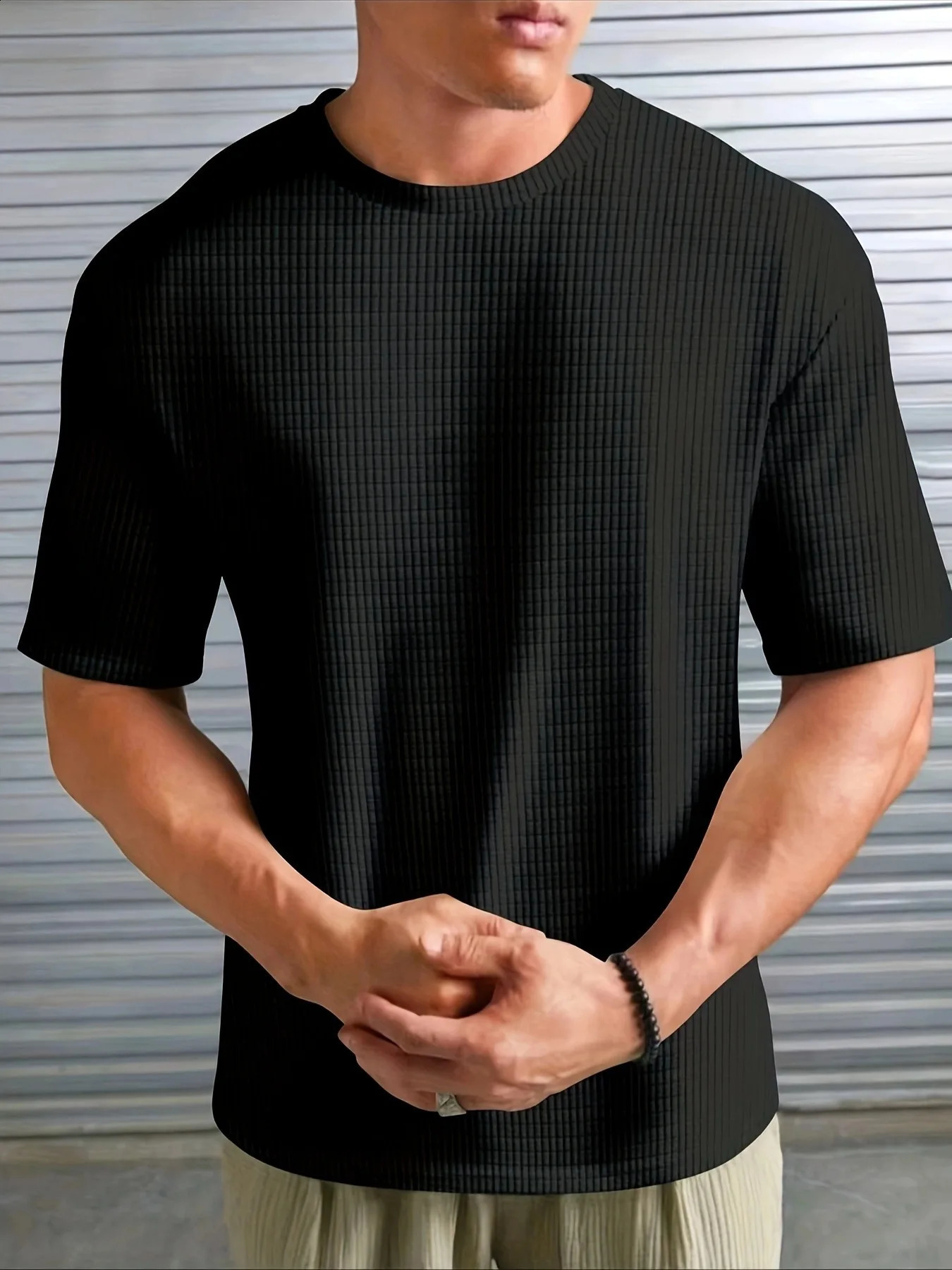 Summer o Collar T-Shirt Mens Fashion Breathable Half Sleeve Top Solid Color Thin casual Cool Quick dry Short Sleeve T-Shir 250319