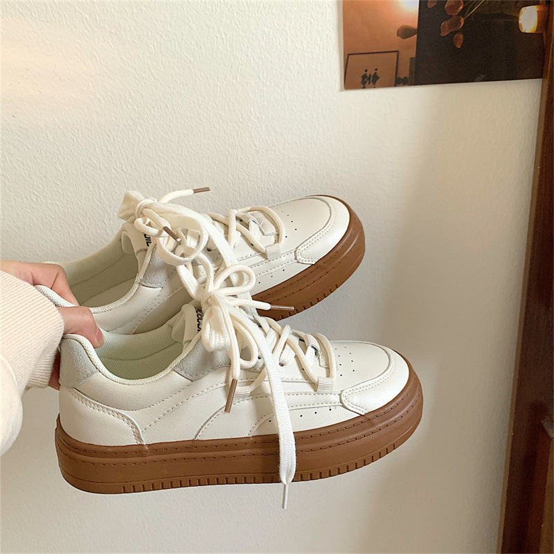 All kinds of thick soled small white shoes women's spring new niche increase sports leisure board shoes 2025