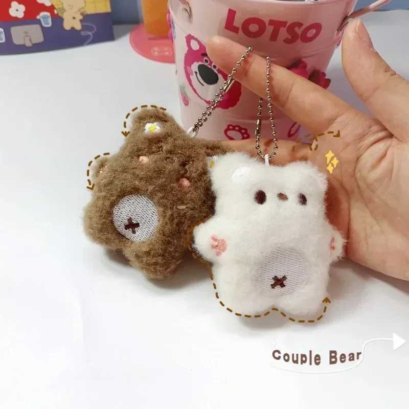 Soft keychain cartoon bear pendant keychain squeeze toy cute plush filled keychain bag decoration couple friend childrens giftXJ250319
