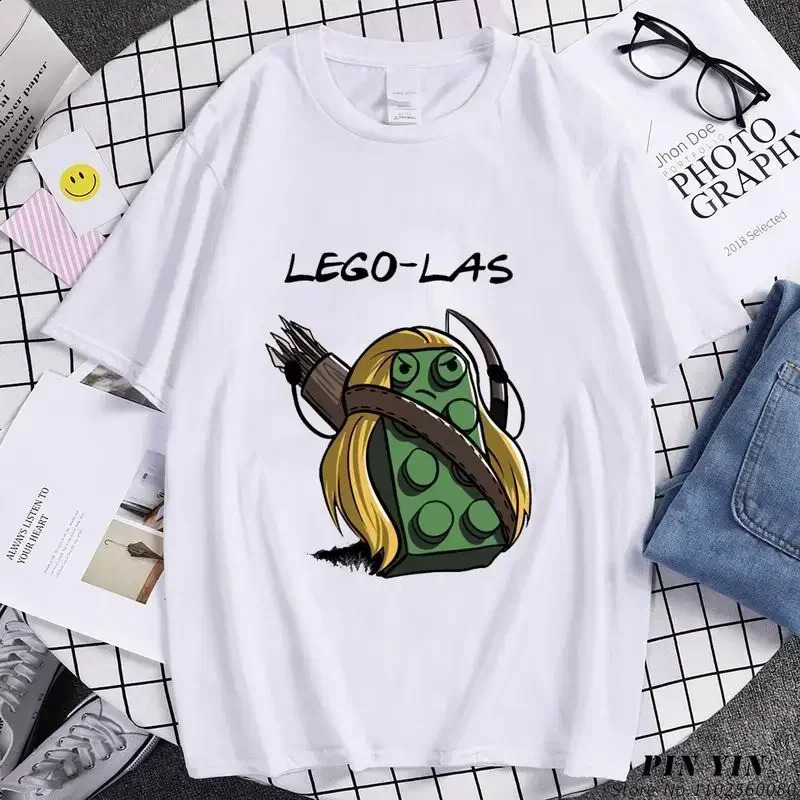 Funny Anime Cartoons Legolas Printed Men Tshirt Top for Women Humor Summer Fashion Short Sleeve T Shirt Y2k Streetwear 250311
