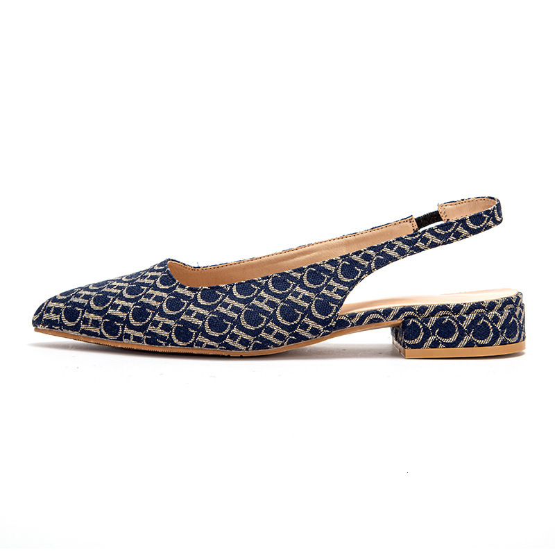 Designer CHCH Letter Printed Fashionable New Product Women's Casual Single Shoes With Low Heels For Comfortable Office Use