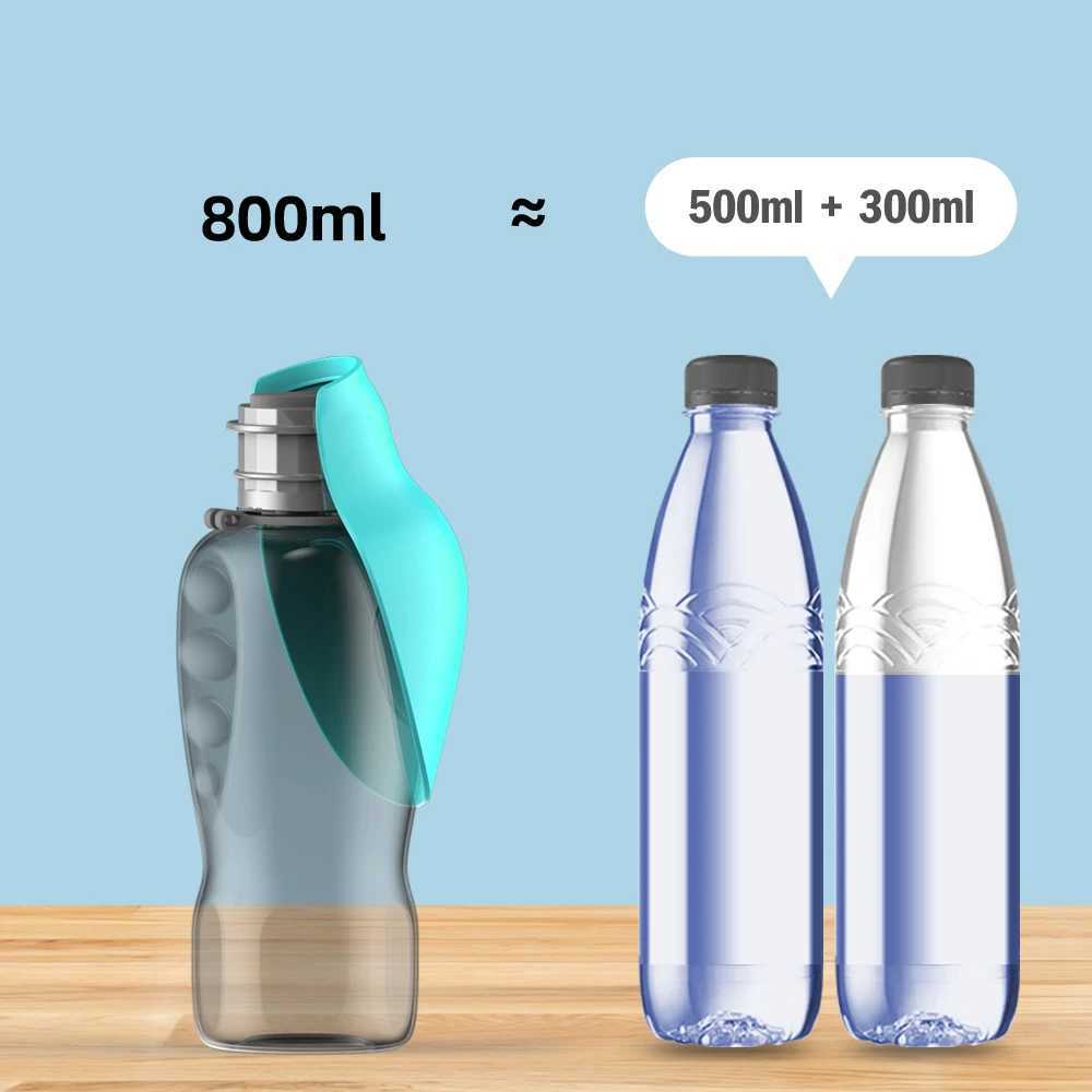 800ml Portable Dog Water Bottle For Big Dogs Pet Outdoor Travel Hiking Walking Foldable Drinking Bowl Golden Retriever Supplies Y250319