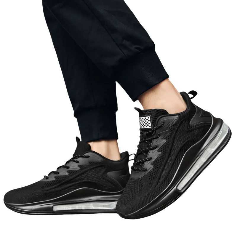 Mens casual sports shoes lightweight casual shoes outdoor breathable mesh black running shoes sports jogging tennis shoesW250320