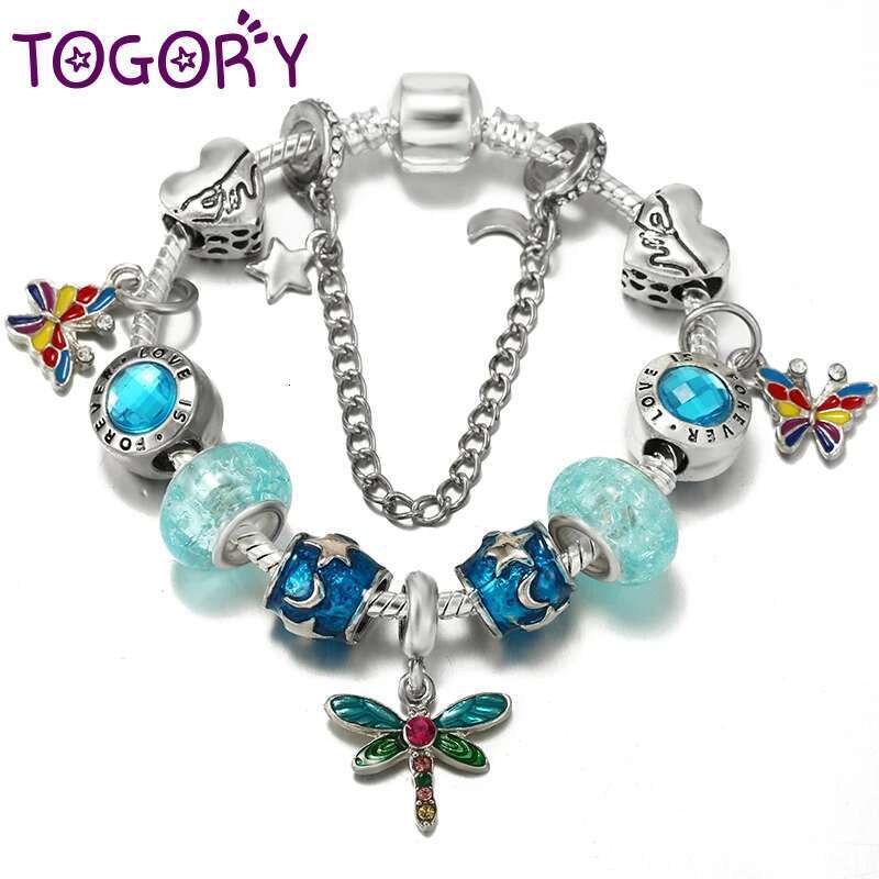 New Colorful Butterfly Beads Charm Bracelets With Classics Bracelets For Women Men Fiancee Bijoux Pulseras Jewelry Gift