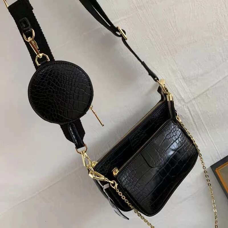 Alligator Print Women Shoulder Designer Wide Strap Crossbody Chain Sg Pu Leather Ladies 3 Bag Set Handbag