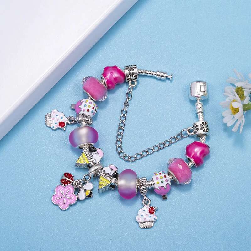 Bees Butterfly Pendant Charm Bracelets Fits DIY Ice Cream Beads Bracelet Bangles For Women Men Kids Bijoux Pulseras Jewelry Gift