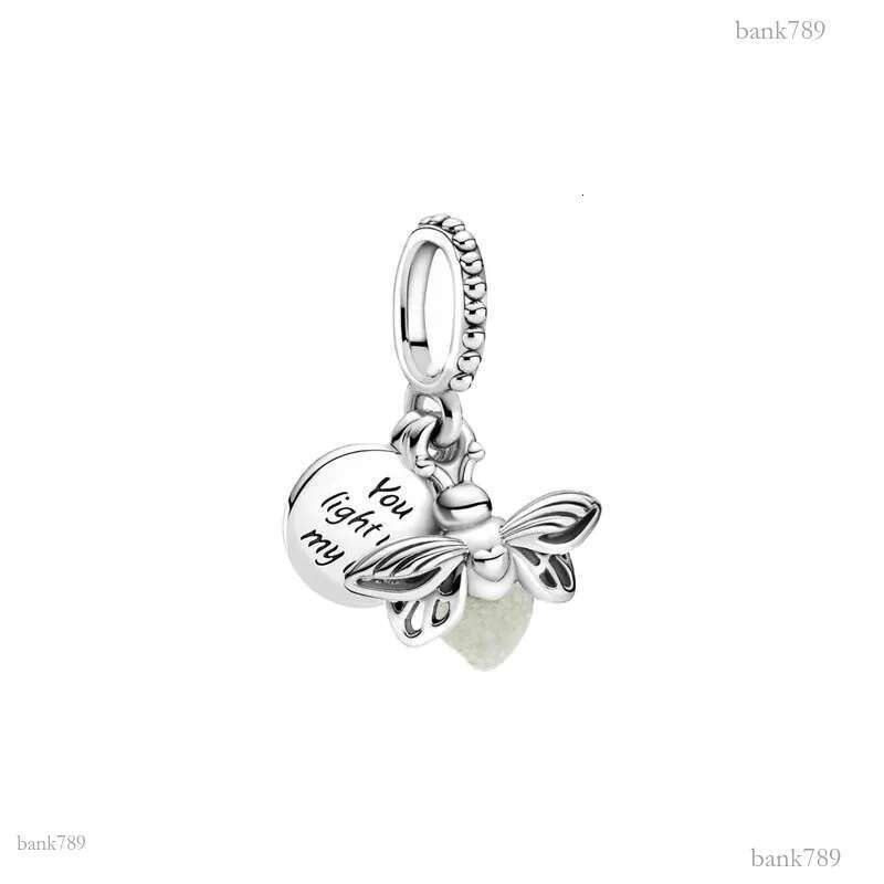 New 925 Sterling Silver Luminous Firefly Pendant Charm Ladies DIY Jewelry Beads Pendant for Original Bracelet