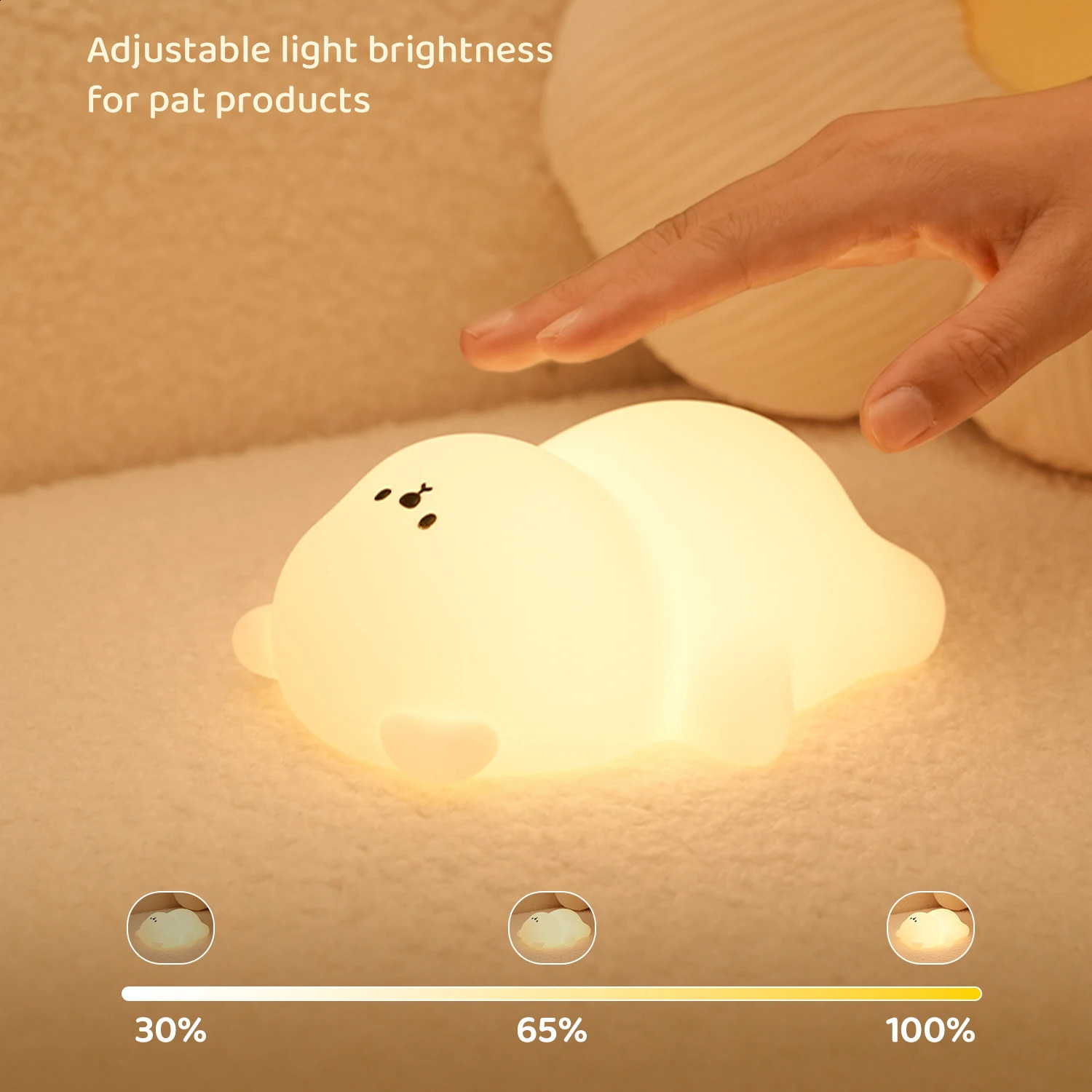 Cute Silicone Night Lamp Lying Flat Bear Desktop Decorative Light Indoor Creative Atmosphere Lamp Baby Night Lamp Children Gift 250319