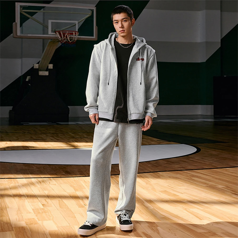 Veidoorn twopiece loose suit casual long sleeved hoodie drag and drop jogging pants set sports shirt Annd 250319