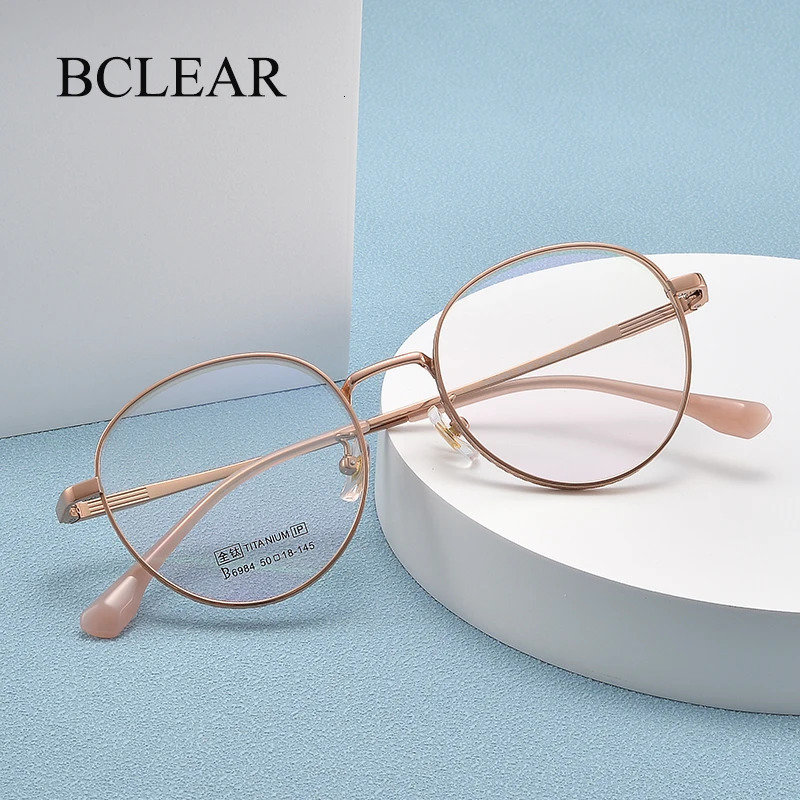 BCLEAR Vintage Round Glasses Frame Retro Men Female Eyeglass Frames Pure Eyewear er High Quality Spectacles 250228