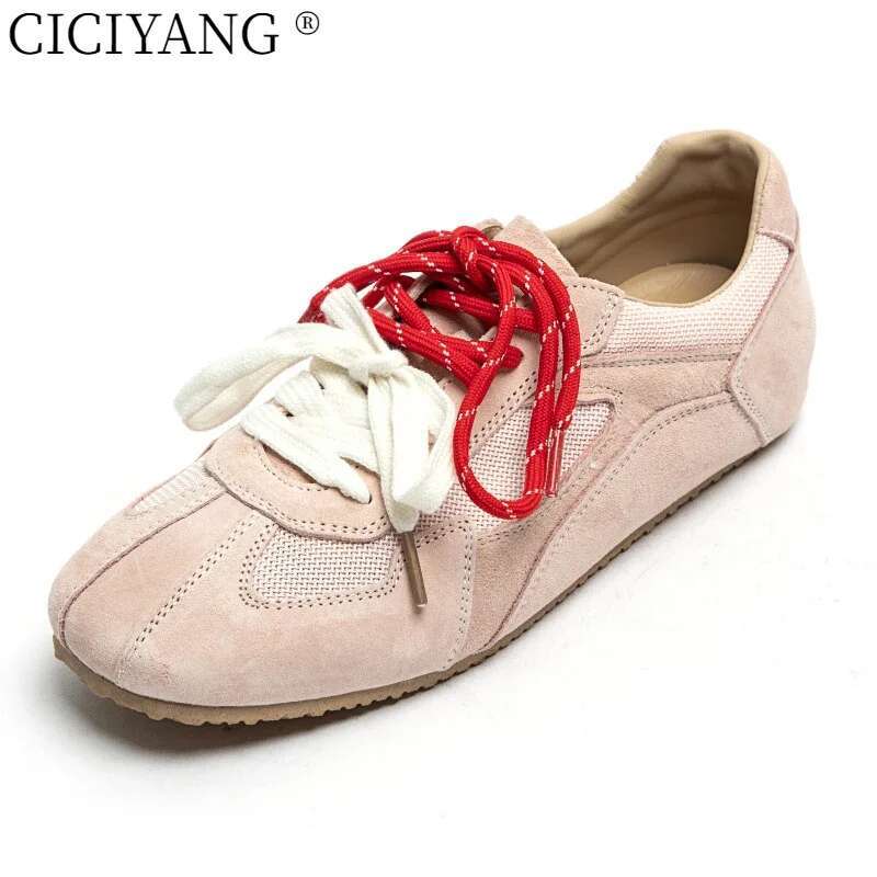 2025 With Box Designer shoes sneakers Women's flat-sole natural leather sneakers