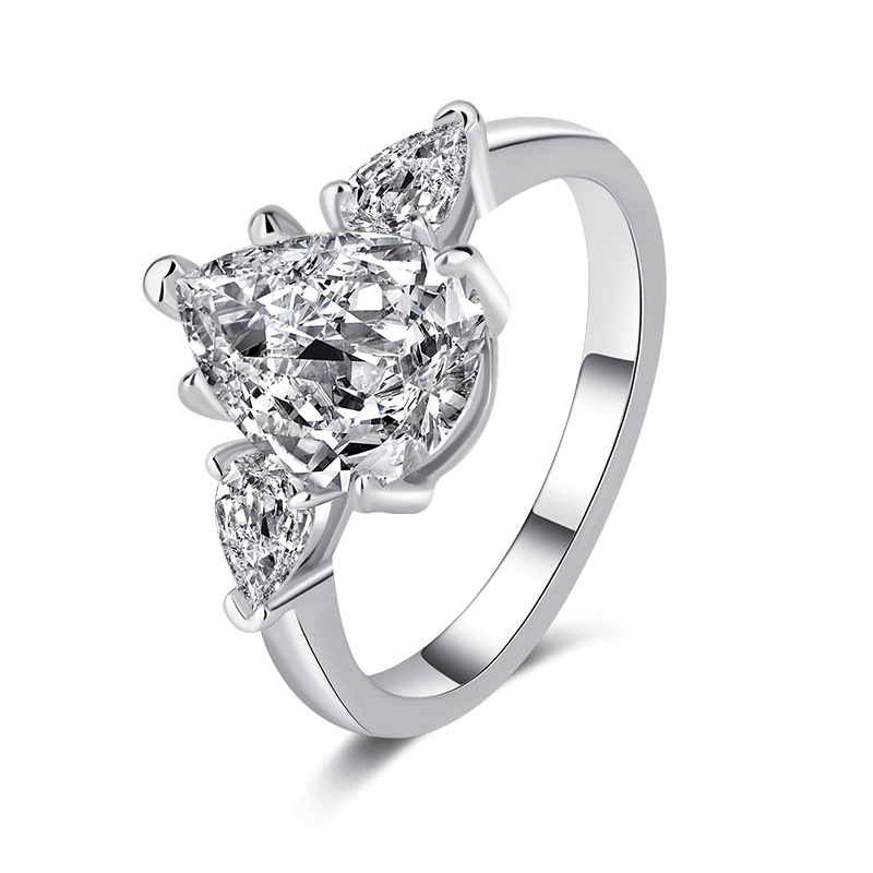 pass dia tester VVS1 D color 2CT moissanite for women sterling sier ring square wedding rings designer jewelry woman gift with box