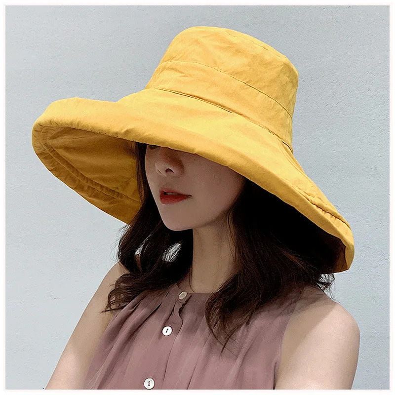 Womens Hat Bucket hat Panamanian Women Four Seasons Fisherman Hat Big Brim Hat Double-Sided Fisherman Hat Sun Visor Cap 250320